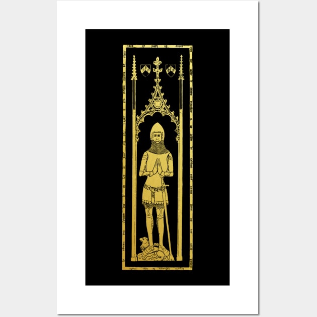 Medieval Tomb Brass Rubbing John, Lord Cobham Wall Art by Pixelchicken